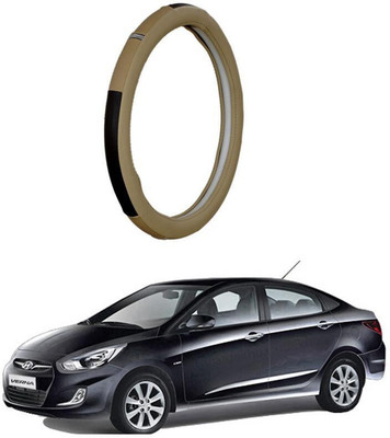 AUTO PEARL Steering Cover For Hyundai Verna Fluidic(Beige, Leatherite)