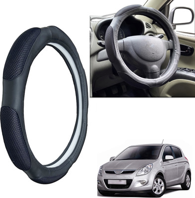 PEEPS STORE Steering Cover For Hyundai i20(Black, Leatherite)