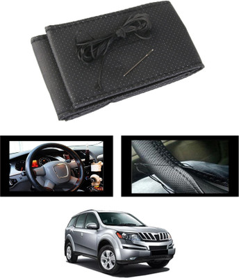 monolive Hand Stiched Steering Cover For Mahindra XUV 500(Black, Leatherite)