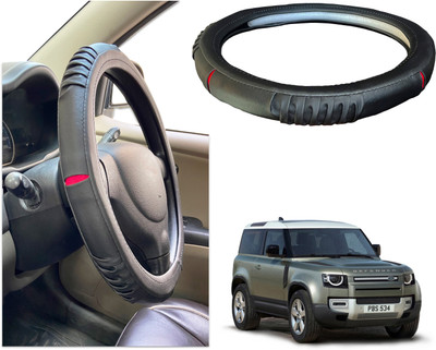 PEEPS STORE Steering Cover For Land Rover NA(Black, Red, Leatherite)