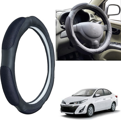 PEEPS STORE Steering Cover For Toyota NA(Black, Leatherite)