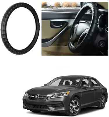 OOLTAH PAHIYA Hand Stiched Steering Cover For Honda Accord(Black, Leatherite)