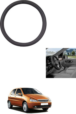 MATIES Steering Cover For Tata Indica(Black, Leather)