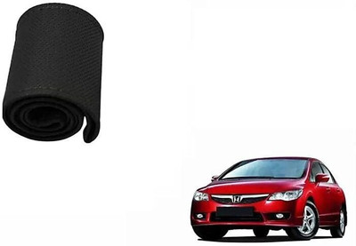 S MANGLAM Hand Stiched Steering Cover For Maruti Santro, Santro Xing, Sunny, Swift Dzire, TUV 300, Verna, Vista, WagonR(Black, Leatherite)