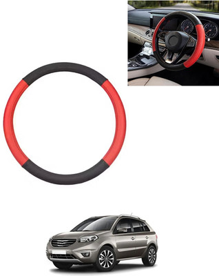 AYW Steering Cover For Renault Koleos(Red/Black, Leatherite)
