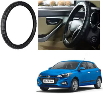 OOLTAH PAHIYA Hand Stiched Steering Cover For Hyundai Elite i20(Black, Leatherite)