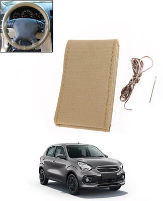 ABJD Hand Stiched Steering Cover For Suzuki Celerio(Beige, Leatherite)