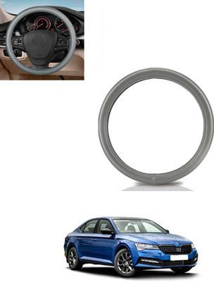 AYW Steering Cover For Skoda Superb(Grey, Leatherite)