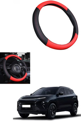 MATIES Steering Cover For Tata Universal For Car(Red/Black, Leather)