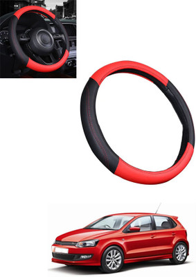 ABJD Steering Cover For Volkswagen Polo GT(Red, Black, Leatherite)