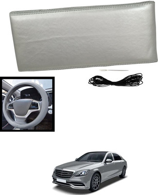 MATIES Hand Stiched Steering Cover For Mercedes Benz Universal For Car(Silver, Leatherite)