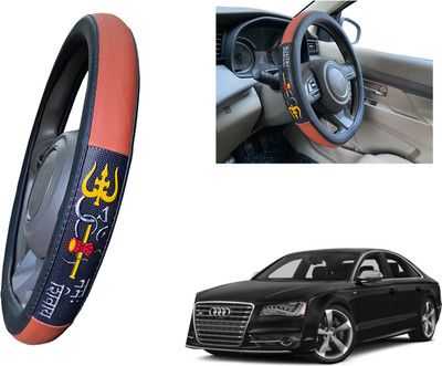 PEEPS STORE Steering Cover For Audi S8(Tan, Black, Leatherite)