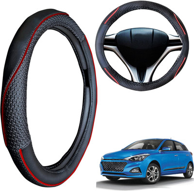 PEEPS STORE Steering Cover For Hyundai Elite i20(Black, Leatherite)