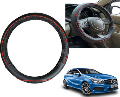PEEPS STORE Steering Cover For Mercedes Benz A-Class(Black, Red, Leatherite)