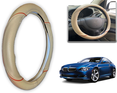 PEEPS STORE Steering Cover For BMW 6 Series(Black, Red, Leatherite)