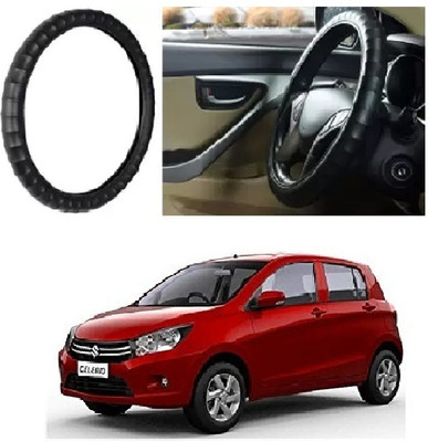 Shubh Auto Hand Stiched Steering Cover For Maruti Celerio(Black, Leatherite)