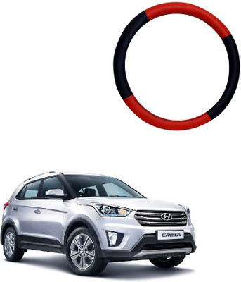 SPREADX Steering Cover For Hyundai Creta(Red, Black, Leatherite)