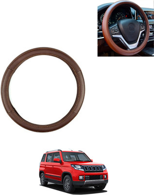 AYW Steering Cover For Mahindra TUV 300(Brown, Leatherite)
