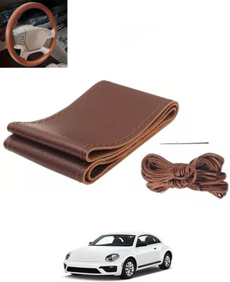 RKPSP Hand Stiched Steering Cover For Chevrolet Beat(Brown, Leatherite)
