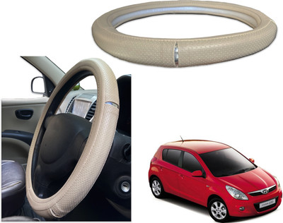 PEEPS STORE Steering Cover For Hyundai i20(Black, Red, Leatherite)