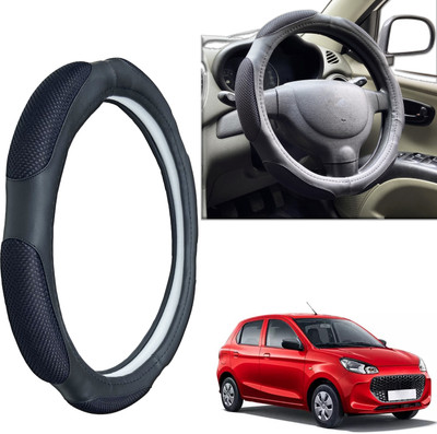 PEEPS STORE Steering Cover For Maruti Alto K10(Black, Leatherite)