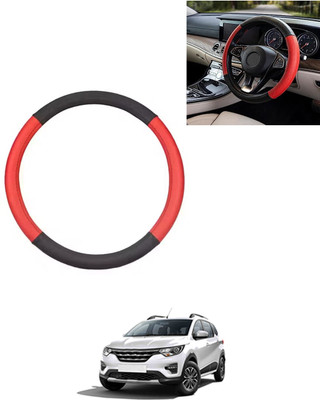 AYW Steering Cover For Renault Universal For Car(Red/Black, Leatherite)