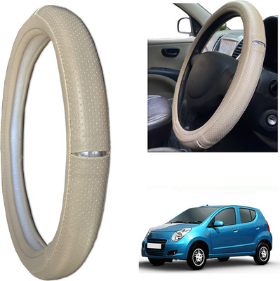 PEEPS STORE Steering Cover For Maruti A-Star(beige, Leatherite)