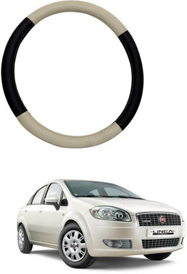 RKPSP Hand Stiched Steering Cover For Universal For Car Lodgy(Beige/Black, Leatherite)