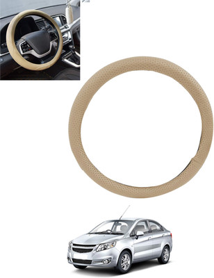 monolive Hand Stiched Steering Cover For Chevrolet Sail(Beige, Leatherite)