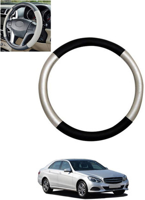ABJD Steering Cover For Mercedes Benz E250(Silver, Black, Leatherite)