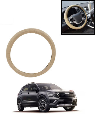 AYW Steering Cover For Skoda Universal For Car(Beige, Leatherite)