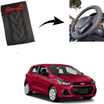 Autoinnovation Hand Stiched Steering Cover For Chevrolet Spark(Black, Leather)