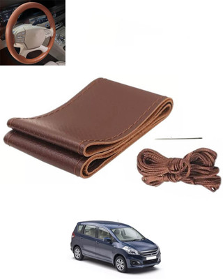 RKPSP Hand Stiched Steering Cover For Hyundai Eon(Brown, Leatherite)
