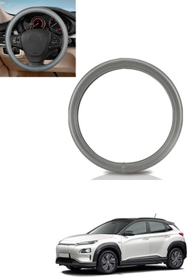 MATIES Steering Cover For Hyundai Universal For Car(Silver, Leather)