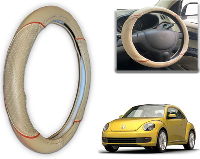 PEEPS STORE Steering Cover For Volkswagen Beetle(Black, Red, Leatherite)