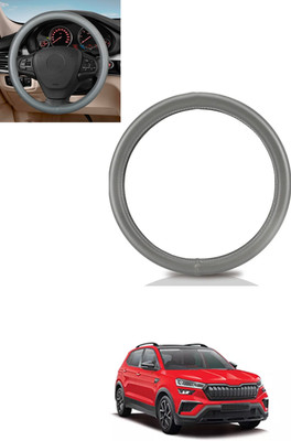 MATIES Steering Cover For Skoda Universal For Car(Silver, Leather)
