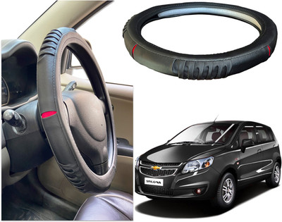 PEEPS STORE Steering Cover For Chevrolet Sail UVA(Black, Red, Leatherite)