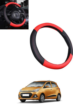 monolive Steering Cover For Hyundai Grand i10(Red, Black, Leatherite)