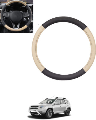 monolive Hand Stiched Steering Cover For Renault Duster(Beige, Black, Leatherite)