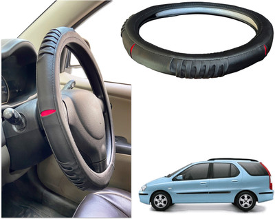 PEEPS STORE Steering Cover For Tata Indigo Marina(Black, Red, Leatherite)