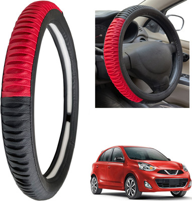 PEEPS STORE Steering Cover For Nissan Micra(Black, Leatherite)