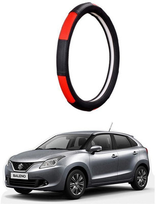 AUTO PEARL Steering Cover For Maruti Baleno(Gold Blaze Black and Red, Leatherite)
