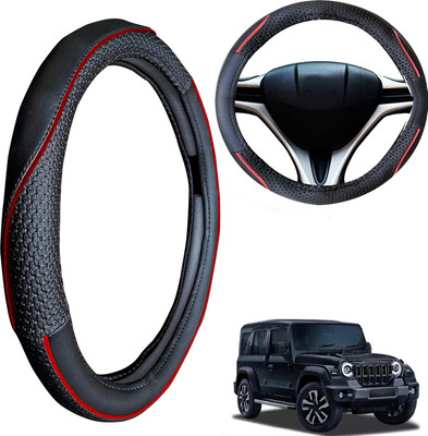 PEEPS STORE Steering Cover For Mahindra Thar(Black, Leatherite)