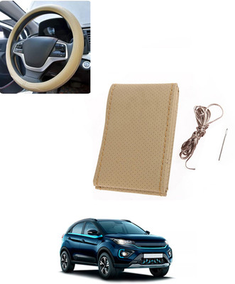 AYW Hand Stiched Steering Cover For Tata Universal For Car(Beige, Leatherite)