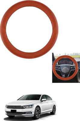 MATIES Steering Cover For Volkswagen Passat(Tan, Leather)