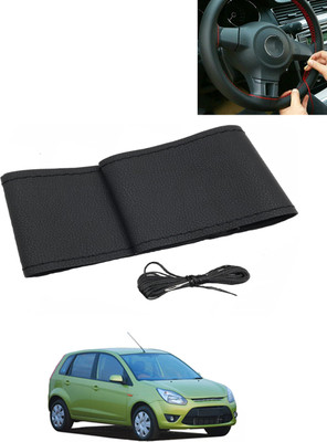 AYW Hand Stiched Steering Cover For Ford Figo(Black, Leatherite)