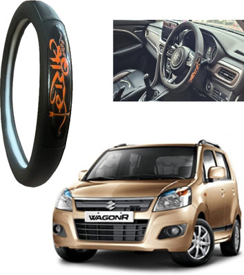 OOLTAH PAHIYA Hand Stiched Steering Cover For Maruti WagonR(Black, Leatherite)