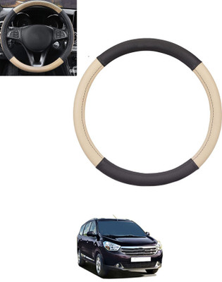monolive Hand Stiched Steering Cover For Renault Lodgy(Beige, Black, Leatherite)