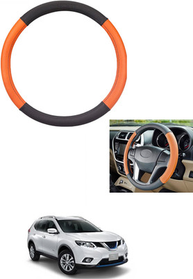 MATIES Steering Cover For Nissan Universal For Car(Tan/Black, Leather)