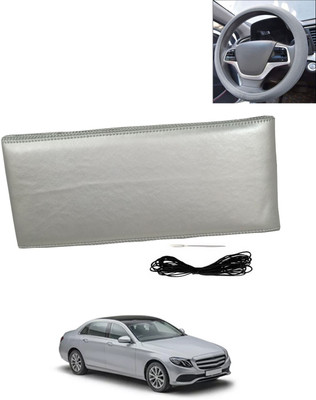 AYW Hand Stiched Steering Cover For Mercedes Benz E200(Silver, Leatherite)